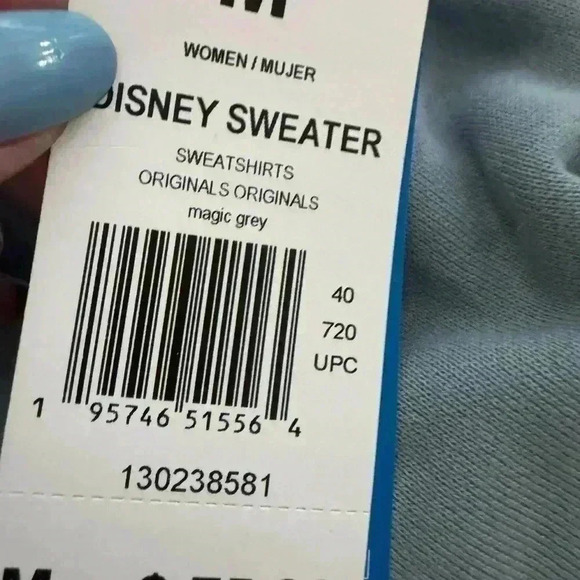 NWT ADIDAS LOOSE DISNEY astronauts outer space SWEATSHIRT in dusty blue - Picture 10 of 11